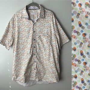 Marcello Italian Fabric Men's Shirt Size XL Short Sleeves Button Up Cotton